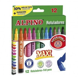 Alpino Maxi Rotuladores Punta Gruesa Estuche de 12 Unidades Surtidas