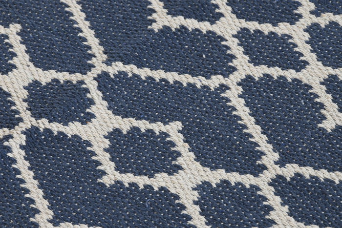 DKD Home Decor Alfombra de Algodón Reversible 120x180 cm Azul y Blanco
