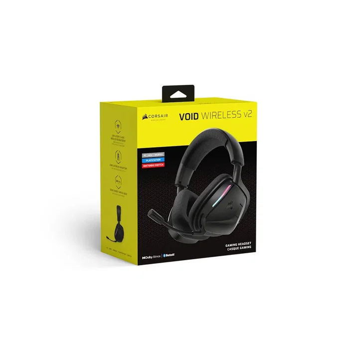 Corsair VOID WIRELESS v2 Auriculares Gaming Inalámbricos y Alámbricos Diadema USB-C Bluetooth Dolby Atmos Negro CA-9011379-WW