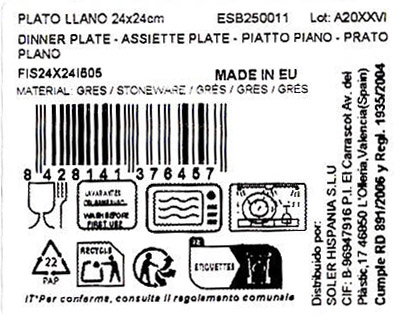La Mediterranea Plato Llano 24cm Essentia Elite Brillo (6 unidades) La Mediterranea Plato Llano 24cm Essentia Elite Brillo (6 unidades)