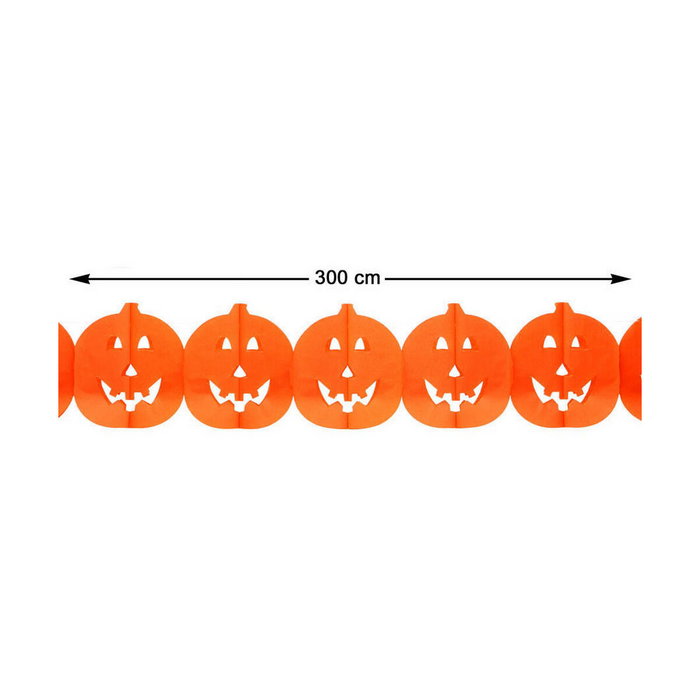 Atosa Guirnalda de Papel Calabazas Halloween Naranja 300 cm Atosa Guirnalda de Papel Calabazas Halloween Naranja 300 cm