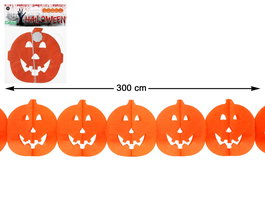 Guirnalda Halloween Calabazas Naranjas de Papel 300 cm Decoración Temática