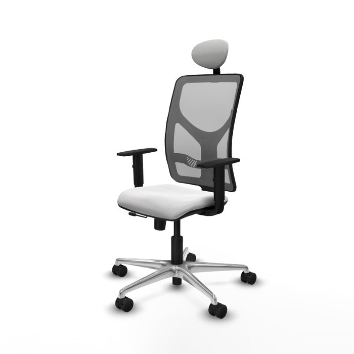 PIQUERAS Y CRESPO Silla de oficina Motilla con mecanismo Sincro/Traslack, Tela Blanca y Malla Gris PIQUERAS Y CRESPO Silla de oficina Motilla con mecanismo Sincro/Traslack, Tela Blanca y Malla Gris