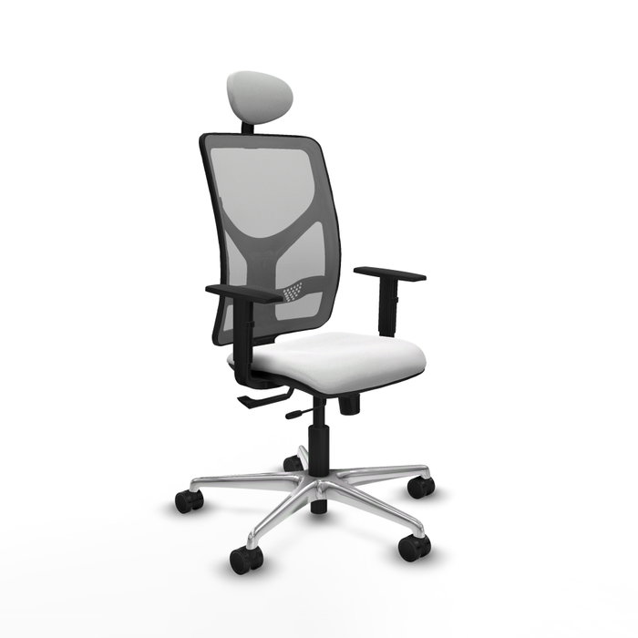 PIQUERAS Y CRESPO Silla de oficina Motilla con mecanismo Sincro/Traslack, Tela Blanca y Malla Gris PIQUERAS Y CRESPO Silla de oficina Motilla con mecanismo Sincro/Traslack, Tela Blanca y Malla Gris