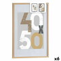 Marco de Fotos Gift Decor Natural Poliestireno Plástico Madera MDF (6 Unidades)