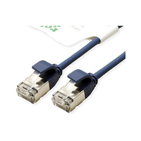 ROLINE GREEN Patchkabel Cat.6A slim 0,5 m Azul