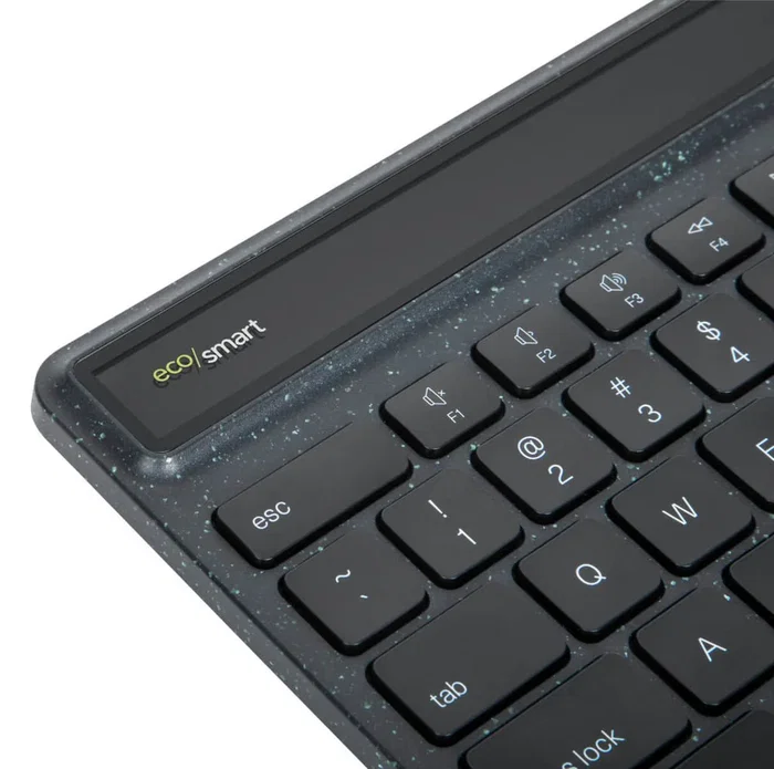 Targus AKB868UK - Teclado Inalámbrico Bluetooth 5.2 Retroiluminado QWERTY UK Inglés, Completo 100% Ergonómico con Teclado Numérico, Negro, Sostenible y Antimicrobiano