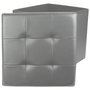 Home Deco Factory Caja-Puf Plegable Gris para Almacenamiento y Asiento 38x38x38 cm