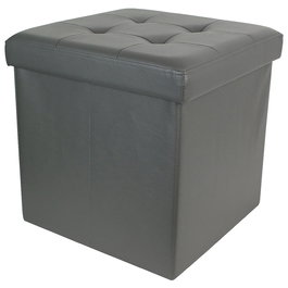 Home Deco Factory Caja-Puf Plegable Gris para Almacenamiento y Asiento 38x38x38 cm