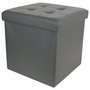 Home Deco Factory Caja-Puf Plegable Gris para Almacenamiento y Asiento 38x38x38 cm