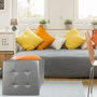 Home Deco Factory Caja-Puf Plegable Gris para Almacenamiento y Asiento 38x38x38 cm