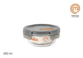 Inde Fiambrera Hermética Redonda 390 ml MasterChef - 13,7 x 13,7 x 6 cm (12 Unidades)
