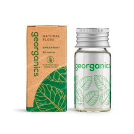 Georganics Hilo Dental Vegano Bionylon Hierbabuena 50 Metros, Ecológico y con Cera Natural