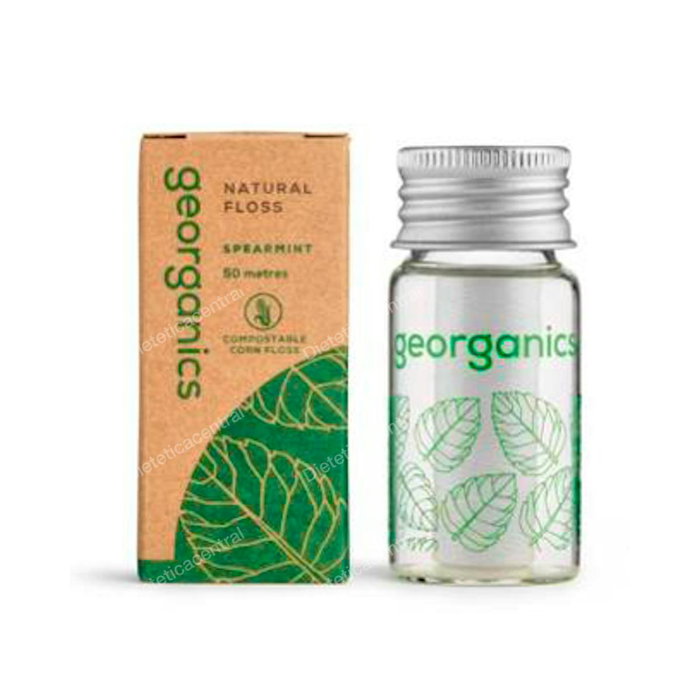 Georganics Hilo Dental Vegano Bionylon Hierbabuena 50 Metros, Ecológico y con Cera Natural Georganics Hilo Dental Vegano Bionylon Hierbabuena 50 Metros, Ecológico y con Cera Natural