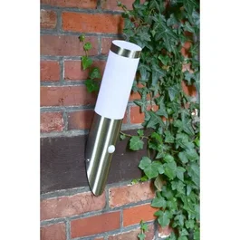 Brilliant Aplique de exterior Chorus con Detector en acero inoxidable satinado