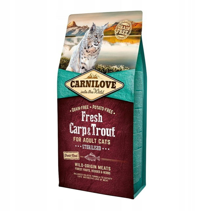 Carnilove Pienso para Gatos Esterilizados Adultos Fresh Carpa Trucha 6 kg Carnilove Pienso para Gatos Esterilizados Adultos Fresh Carpa Trucha 6 kg