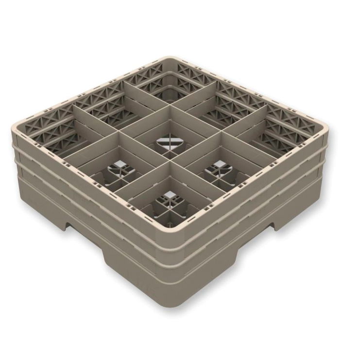 Vollrath Pujadas Cesta Puj Base con 3 Alturas y 9 Divisiones, 200 mm de Alto, Copolimero Resistentes a 95 °C, Apilable