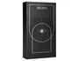 Belius Turbo Roller y estuche aluminio textura punteada negro plateado tinta negro caja de diseño