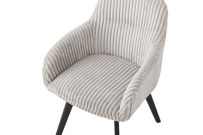 DKD Home Decor Silla de Pana Gris y Negro