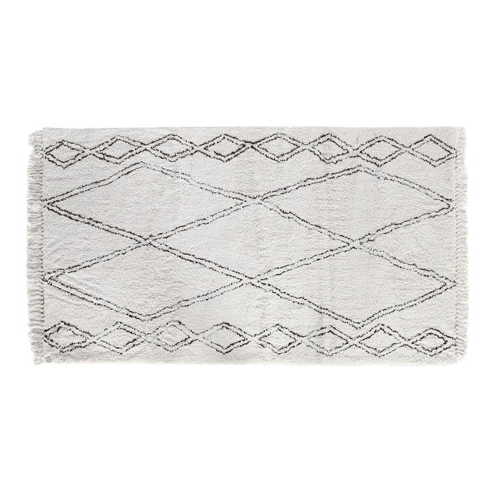 DKD Home Decor Alfombra de Poliéster 175x100x3 cm Beige y Negro