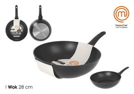 Masterchef Sartén Wok 28 cm Aluminio Forjado 3.0 mm Antiadherente 3 capas (6 Unidades)