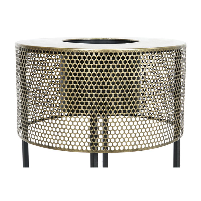 DKD Home Decor Set de 2 Maceteros Metálicos Negro 33x33x67 cm DKD Home Decor Set de 2 Maceteros Metálicos Negro 33x33x67 cm