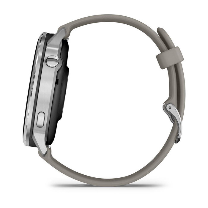Garmin Venu 4 45 mm Plata con Correa de Silicona Gris