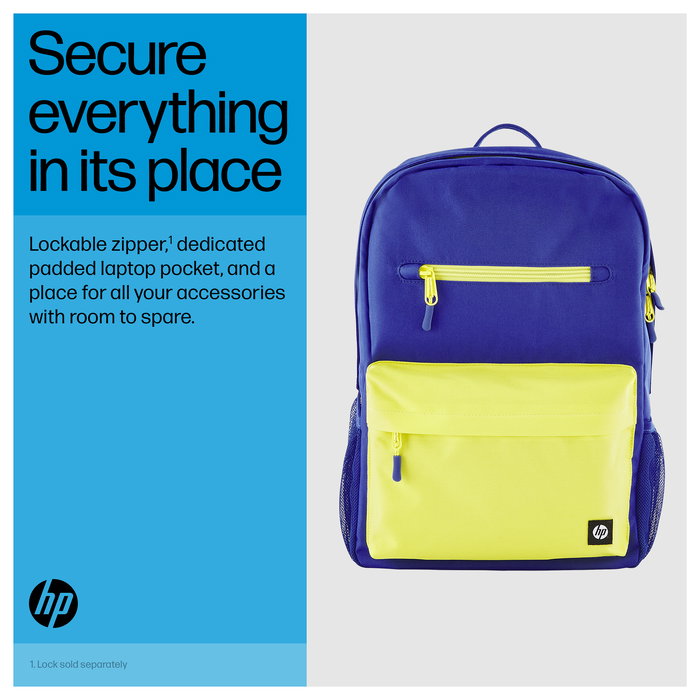 HP Mochila Campus Lavanda - Mochila Resistente al Agua para Portátil de 15.6 Pulgadas (39.6 cm), Compartimento para Tableta, Poliéster Reciclado