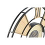 DKD Home Decor Reloj de Pared de Metal y Ratán Natural y Negro 100x100 cm