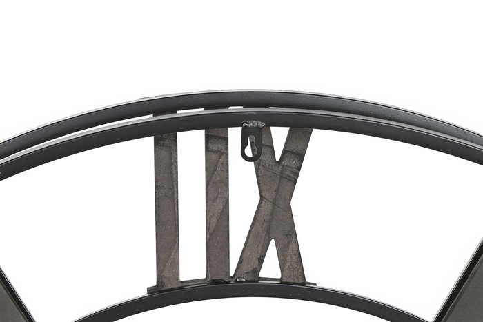 DKD Home Decor Reloj de Pared Loft Negro y Natural Metal y Ratán 100 x 9 x 100 cm