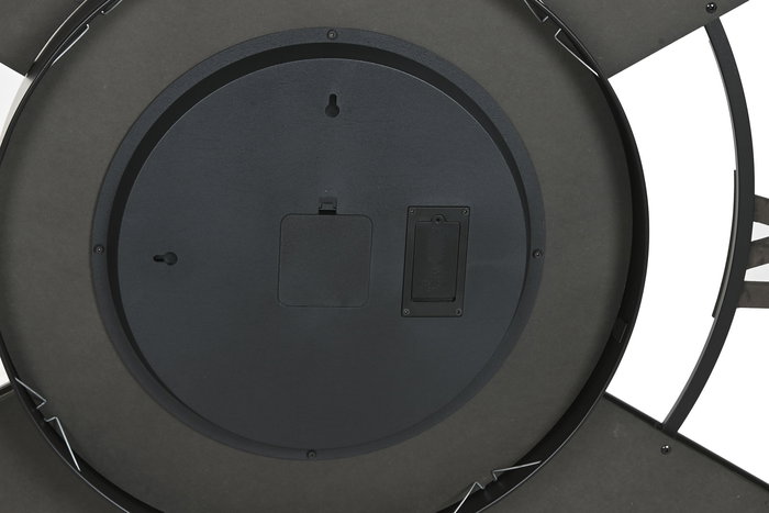 DKD Home Decor Reloj de Pared Loft Negro y Natural Metal y Ratán 100 x 9 x 100 cm