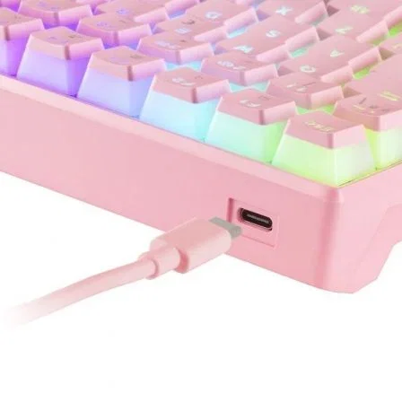 Teclado Gaming Mecánico Mars Gaming MKULTRAPRES Premium/ Rosa