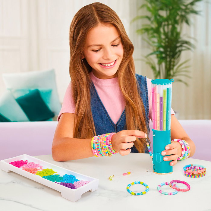 World Brands MR89088 Fábrica de Pulseras para Niños +8 Años Español - Kit Creativo con Base, Carrusel de Cuentas y Varilla de Enhebrado