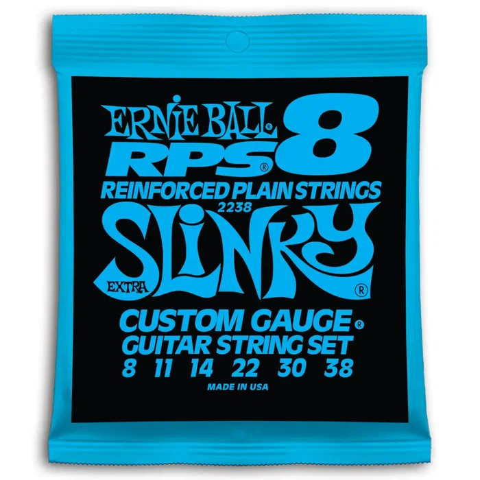 ERNIEBALL Cuerdas para Guitarra Eléctrica Planas Slinky RPS 8-38