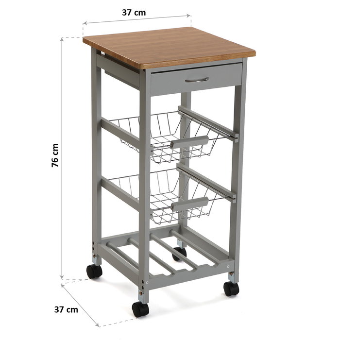 Carro Multiusos Versa Madera MDF (37 x 76 x 37 cm)