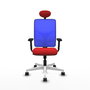 PIQUERAS Y CRESPO Silla de oficina Motilla con mecanismo Sincro, Rojo y Azul