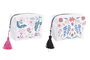 DKD Home Decor Surtido de 2 Necesesres de Nylon Margaritas 15x6x12 cm