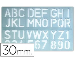 Liderpapel Plantilla 1600 Letras y Numeros 30 mm Trazar Figuras