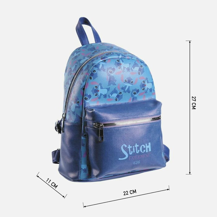 Cerdá Mochila Casual de Moda Stitch Disney en Polipiel Azul