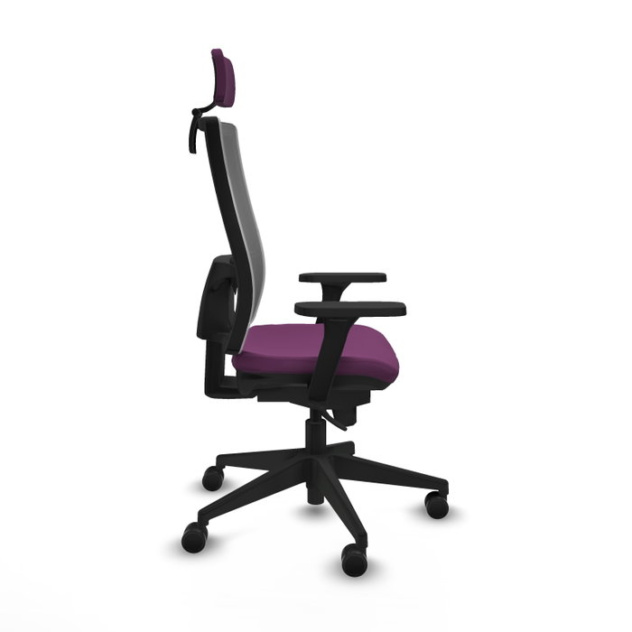 PIQUERAS Y CRESPO Silla de oficina Horna con mecanismo Sincro, Morado y Gris