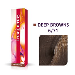 Color Touch, Sin amoníaco, Tinte de cabello semipermanente, 6/71 Dark Blonde Ash Chestnut, 60 ml