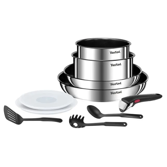 TEFAL INGENIO Batería de cocina 10 p, Sartenes, Cacerolas, Inducción, Acero inoxidable, Revestimiento antiadherente, Emotion L897AS04 TEFAL INGENIO Batería de cocina 10 p, Sartenes, Cacerolas, Inducción, Acero inoxidable, Revestimiento antiadherente, Emotion L897AS04