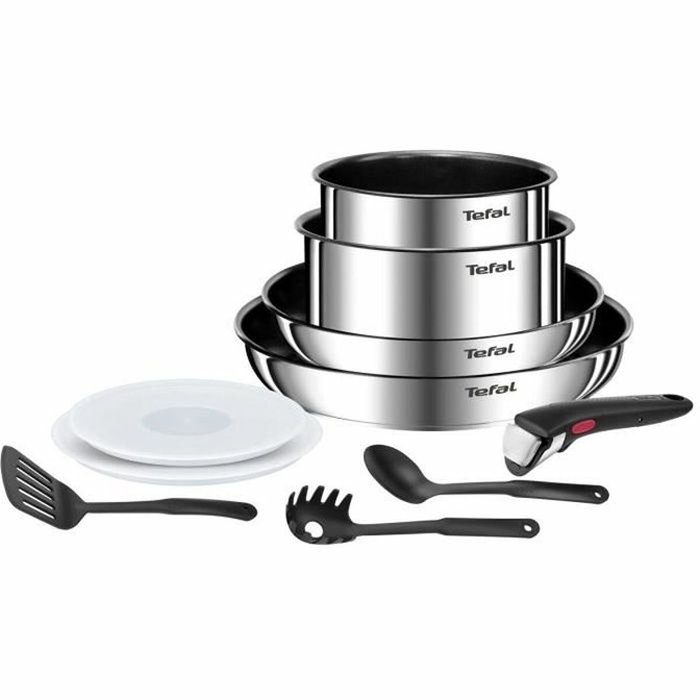 Tefal Ingenio Emotion Batería de cocina 10 piezas de acero inoxidable con revestimiento antiadherente
