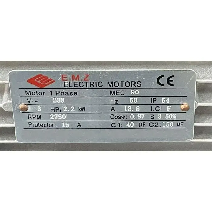 DOMAC Motor Eléctrico 3hp 230V con Polea 68mm 2750rpm Eje 19mm Condensador Llave Domac