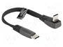 DeLOCK Cable USB 2.0 Tipo-C a Tipo-C Plano Angulado 60W Negro