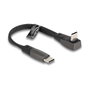 DeLOCK Cable USB 2.0 Tipo-C a Tipo-C Plano Angulado 60W Negro