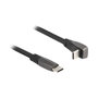 DeLOCK Cable USB 2.0 Tipo-C a Tipo-C Plano Angulado 60W Negro