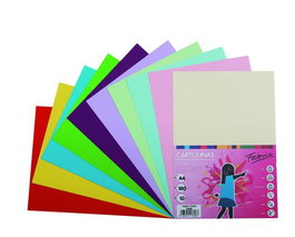 Cartulina A4 Fabrisa 180G Surtido Pastel + Fuerte Paquete De 10