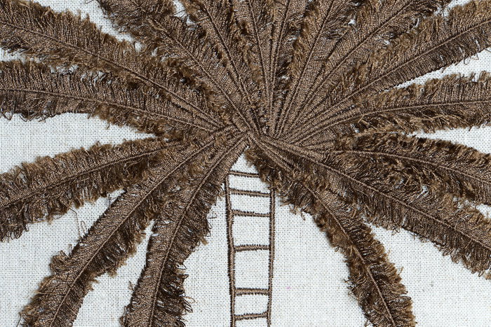 DKD Home Decor Cojín de Algodón con Bordado de Palmera (Pack de 2)