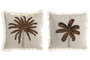 DKD Home Decor Cojín de Algodón con Bordado de Palmera (Pack de 2)